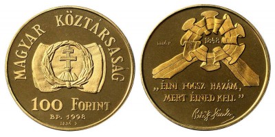 100 forint a szabadságharc 150.évfordulójára 1998 PP